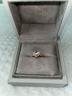 Authentic PANDORA 14K Rose Gold Sparkling Elevated Heart Ring Size 9